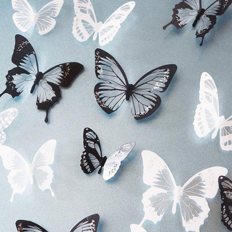 3d Effect Crystal Butterflies Wall Sticker